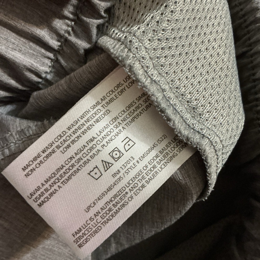 Eddie Bauer men's gray woven‎ tech shorts M Drawstring L EMS0864S - Picture 5 of 6